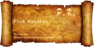 Pick Katalin névjegykártya